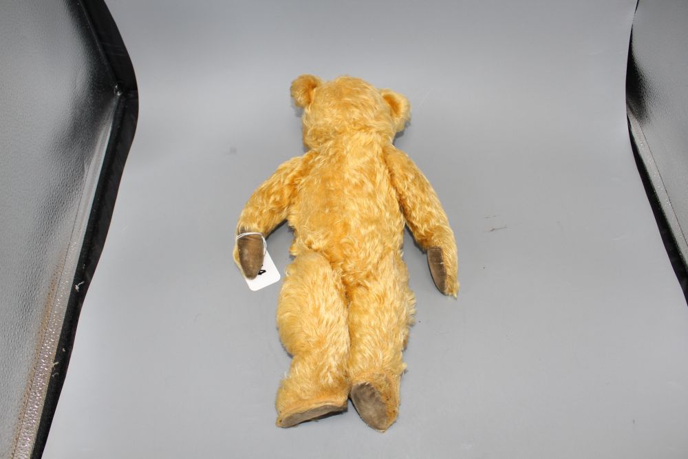A Chiltern bear, c.1930s, 16in., velvet pads, glass eyes and thick golden mohair